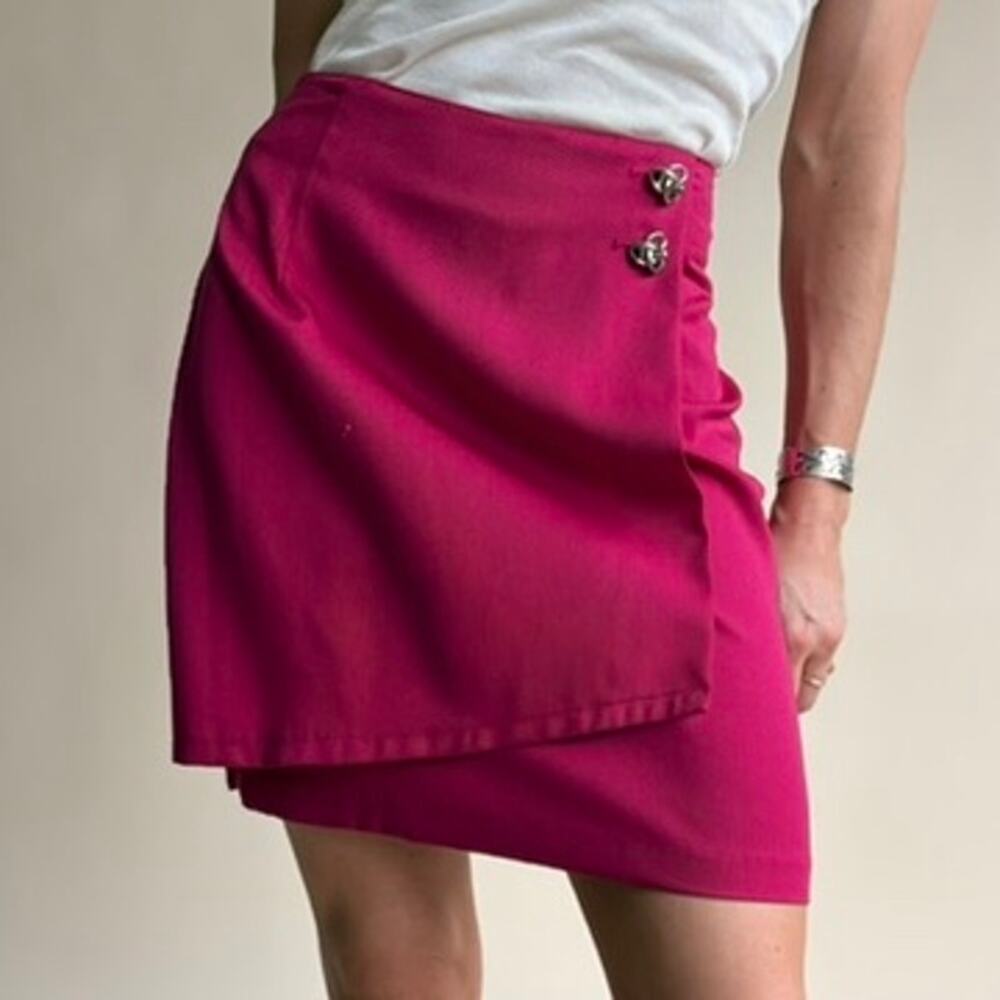 String Bean Fuchsia Pink Wrap Mini Skort - Made in USA, Size 3/4 (Fits 2)